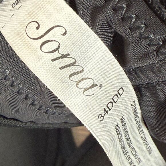 Soma black stunning starlett strapless underwire bra size 34 DDD - Picture 4 of 9